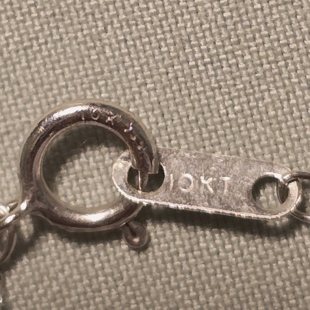 10K White Gold And Diamond "A" Initial Necklace - Picture 2 of 6